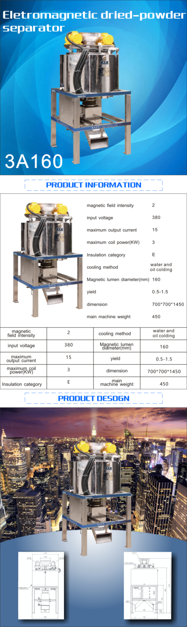 300 Mesh Magnetik Separator Feedstock Separacion Equiment , Separacion De Mezclas