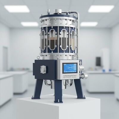 Vertical Magnetic Field High Gradient Magnetic Separator Offering Uniform Magnetic Field Distribution Optimized for Particle Separation