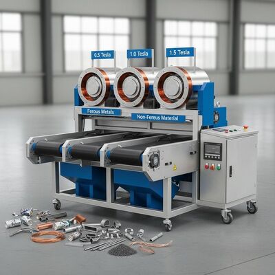 Magnetic Field Strength 0.5 to 1.5 Tesla Electromagnetic Separator Automatic System Ensuring Industrial Metal Extraction